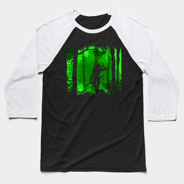 Forest Hunter Baseball T-Shirt by nickbeta